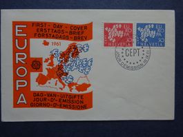 1961 Z-Nr. 379 - 380 FDC EUROPA mit seltener Illustriert