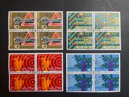 1972 Nr. 505-508 im 4er Block mit ET-Stempel