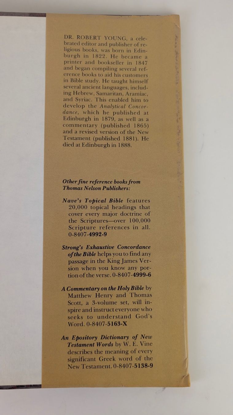 Libri: Young's Analytical Concordance, 1980 Robert Young – Usato da Zürich venduto da 1.Simon 8