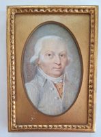 Antike Miniatur Portraitmalerei, Herr Mann, Rarität