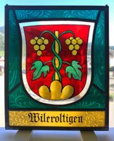 Glasbild Wileroltingen Wappen Wappenkunst Glasmalerei alt...