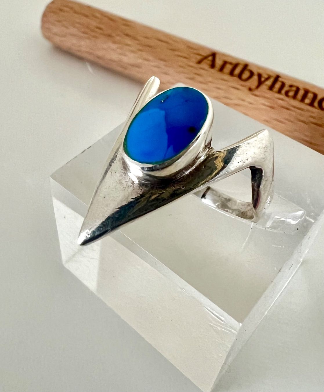 Ringe: Skulpturaler Designer Silberring 925+MP mit Türkis Vintage – Gebraucht aus Ruswil von artbyhand 6