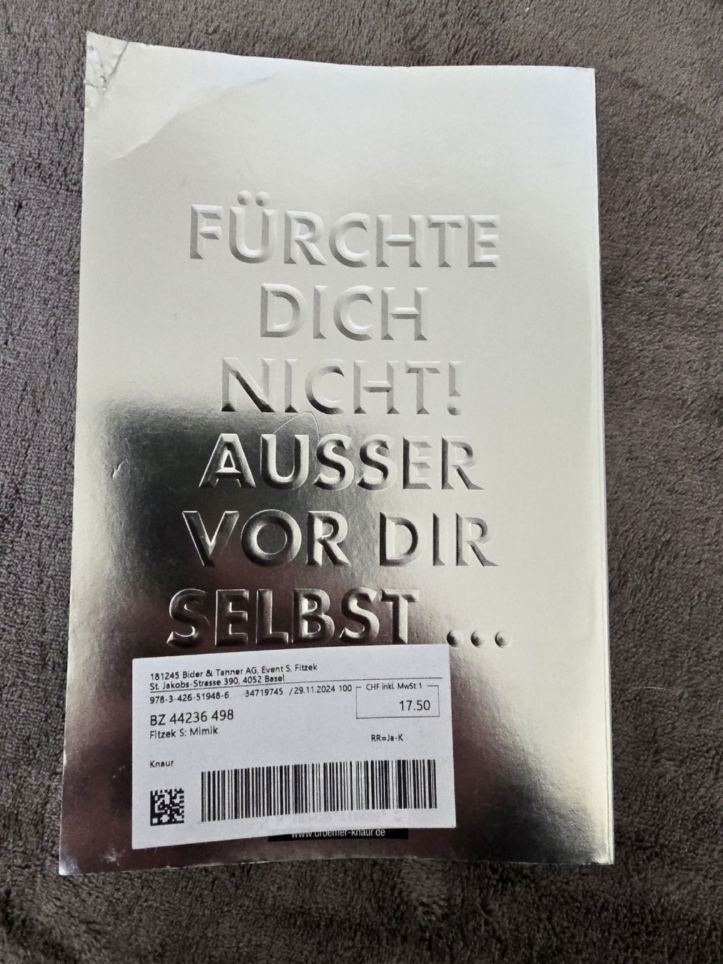 Libri: Mimik von Sebastian Fitzek – Usato da Muttenz venduto da kar_rp9p 1