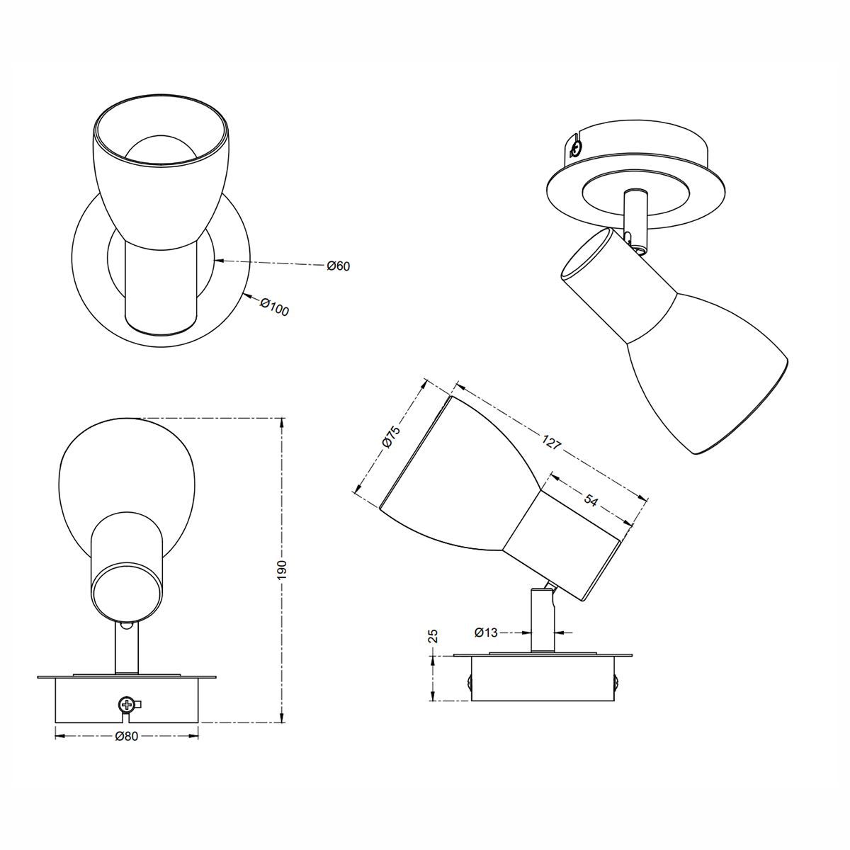 Lampen: Wandleuchte, Alabasterfarbig, 10 cm Ø – Neu (gemäss Beschreibung) aus Kreuzlingen von Smart-Light 2