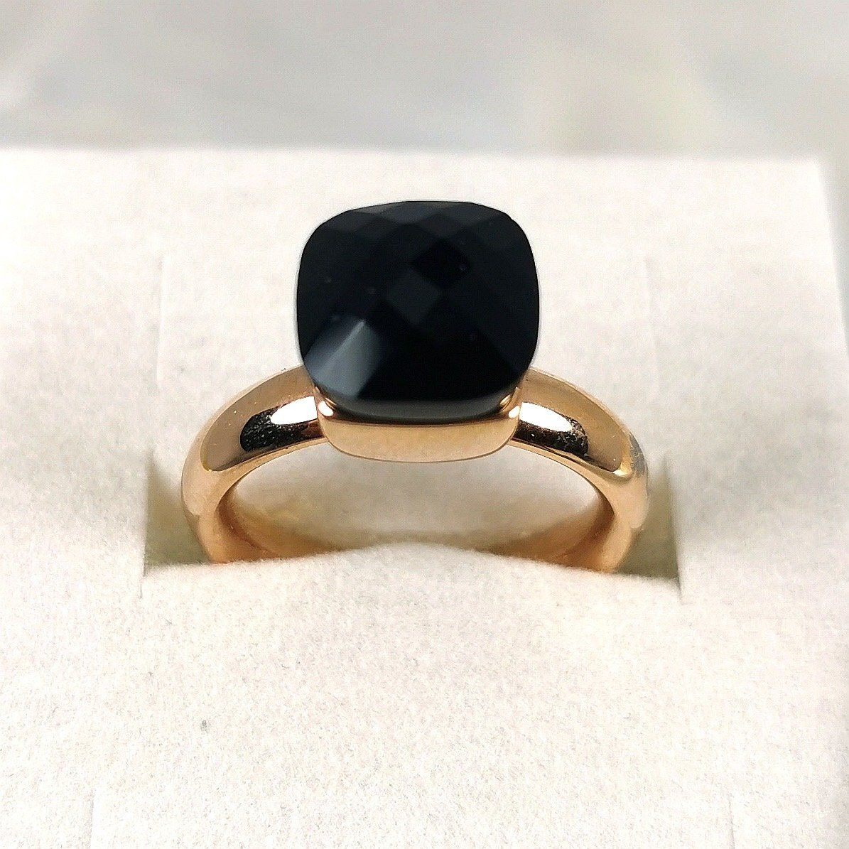 Anelli: Bague acier rose "Qudo" pierre synth.- noir - T.52 – Nuovo e nell'imballaggio originale da Préverenges venduto da Finepearlsgem 6