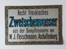 Blechschild Zwetschenwasser plaque tôle Schnaps