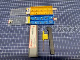 Drehstahl 12x12mm mit 2 Sorten 55 Grad HM Platten (Auktion1)