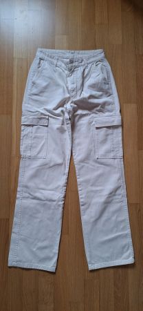 Stradivarius, pantalon cargo, écru