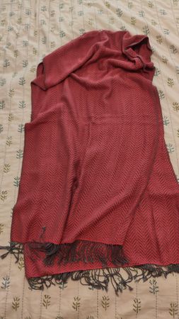 Schal mit Zickzackmuster, Rosa/Grau