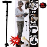 Gehstock Trusty Cane Höhenverstellbar Faltbar LED Licht TV