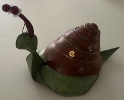 Schnecke Metall Gartendeko mit Windlicht