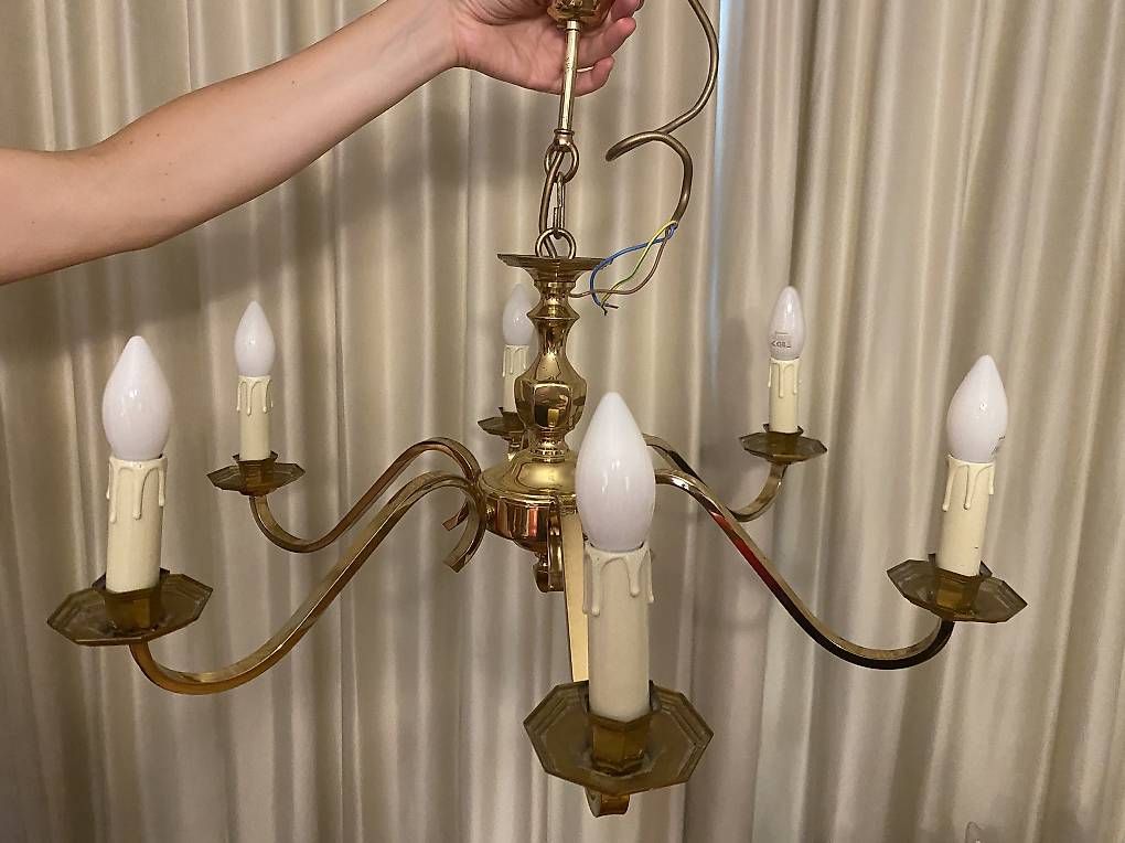 Lampes: 4 elegante Messing-Kronleuchter  – D'occasion à Steckborn par sab_r2xl 1