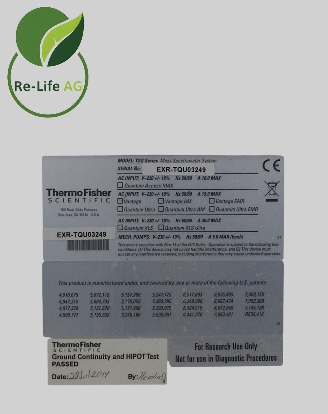 Tutte le macchine: Thermo TSQ Series mass spectrometer system – Difettoso da Reinach BL venduto da Re-LifeAG_Labor 8