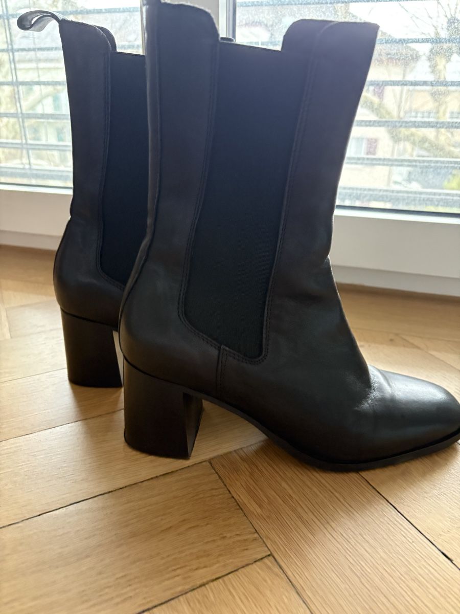 Damenschuhe: Black leather boots Manfield Gr. 38 – Neu (gemäss Beschreibung) aus Zürich von zba_7pzv 1