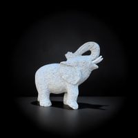 Granit Elefant Skulptur Steinfigur erhobener Rüssel - Glück