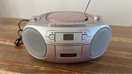 CD-/Kassettenrecorder rosa