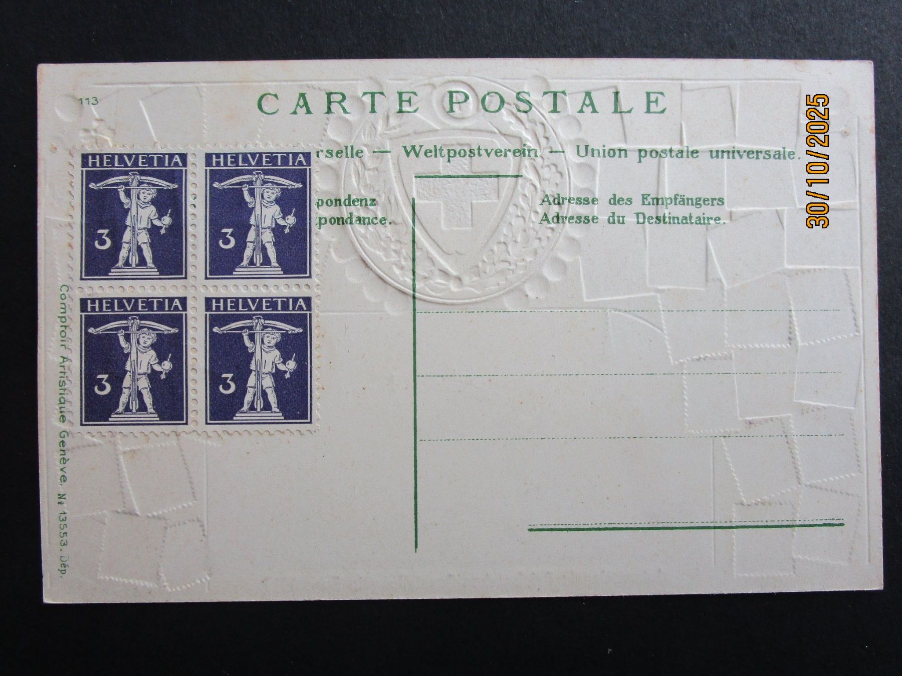 Cartoline postali: 1910: Internat. Briefmarkenausstellung Bern – Usato da Rubigen venduto da Menthe 1