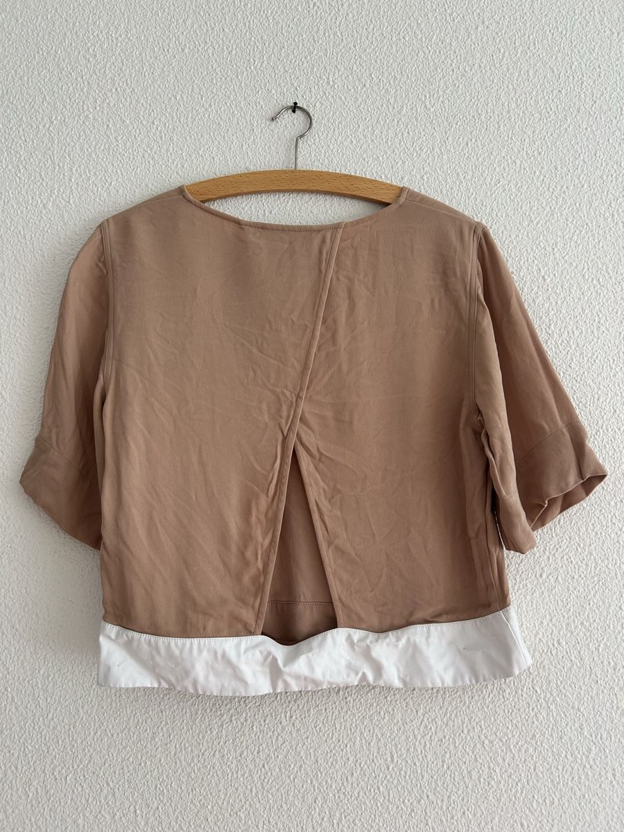 Sandro Top: Haut Sandro Paris, beige et blanc, taille 1 – Usato da Morges venduto da cat_6cm9 4