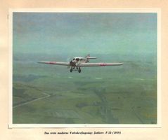 1. modernes Verkehrsflugzeug, Junkers F-13 (1919), Klebebild