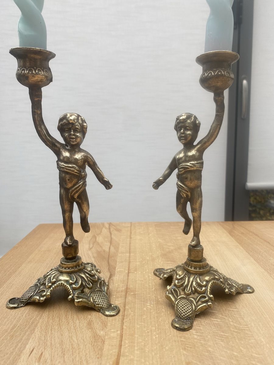 Portacandele: Barock Putto Kerzenständer – Usato da Wiesendangen venduto da argon03