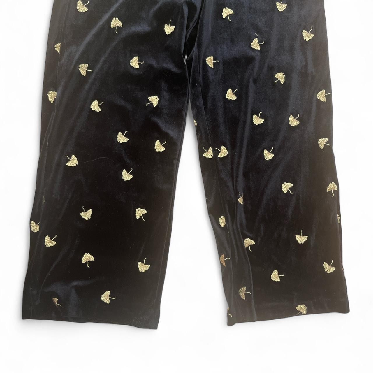 Other Stories Pantaloni: Schwarze Samt Culotte mit Ginkoblättern Grösse 38 – Usato da Zürich venduto da lil_rxs5 3