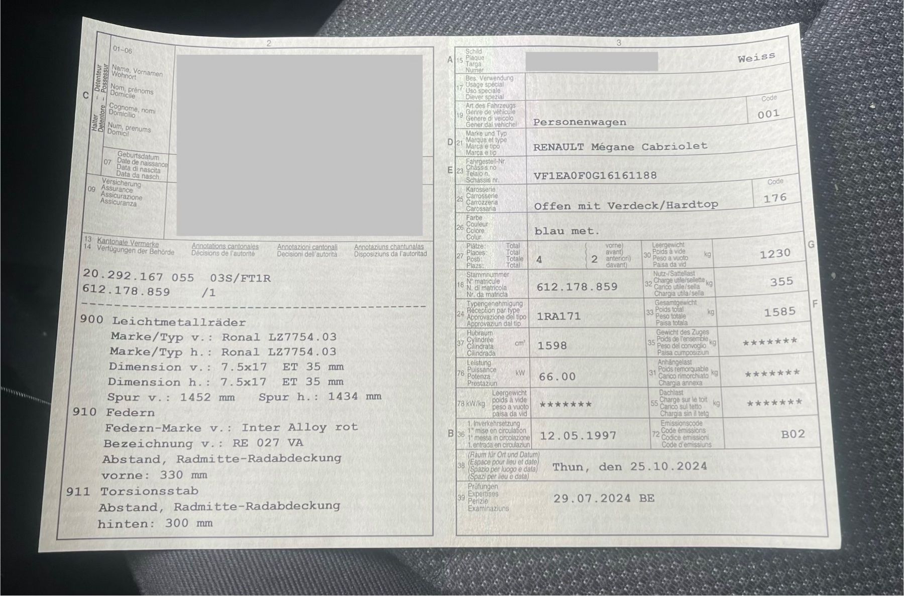 Renault Automobili: Renault Mégane Cabriolet, JG 1997, MFK 07.24 – Usato da Thun venduto da lea_renzi 4