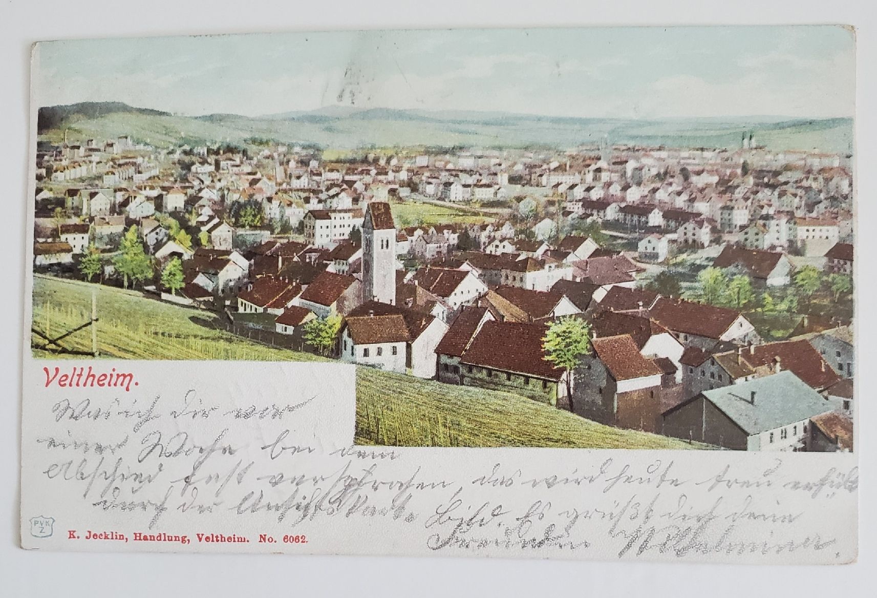 Cartoline postali: Ansichtskarte Veltheim (Winterthur) gestempelt 1902 – Usato da Opfikon venduto da Diversamente