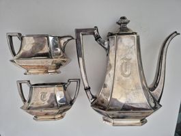 Antik Kaffeeservice versilbert 3 teilig Vintage Set England