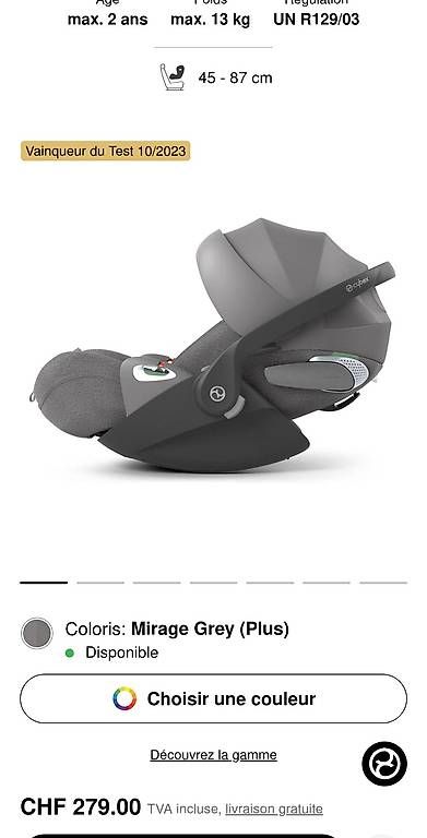 Cybex Seggiolini per auto: Siège auto Cloud T i-size sans Base isofix – Usato da Le Mont-sur-Lausanne venduto da EmersonT