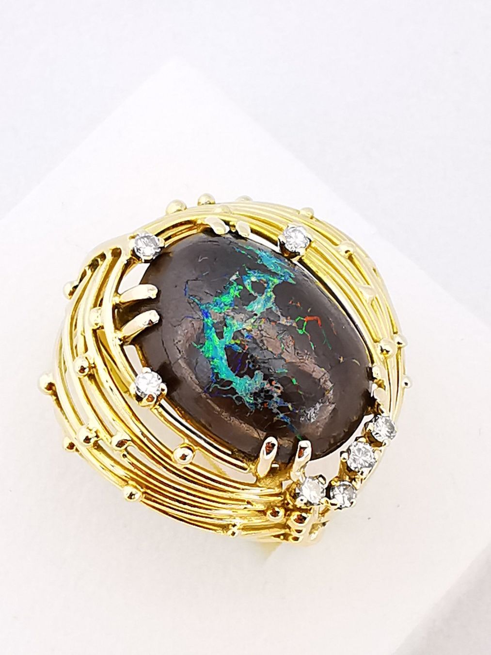 Anelli: Anello 18k con diamante e opale Boulder – Usato da Brissago venduto da Kri_2k8j 2