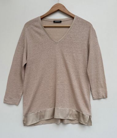 S.Marlon Leinen / Seide Pullover Gr.XS/S