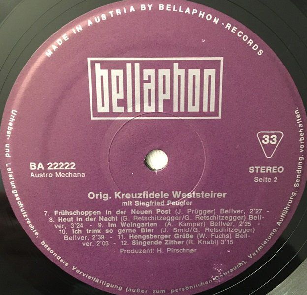 Schallplatten: Original Kreuzfidele Weststeirer (LP) – Gebraucht aus Grüningen von azulmarron 3