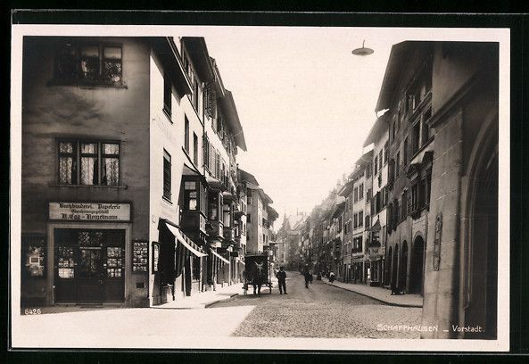 Cartoline postali: Schaffhausen, Strassenpartie mit Buchbin – Usato da Berlin venduto da bartko-reher
