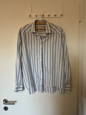 Bagutta Milano Damen Hemd gestreift Gr. L Baumwolle Top Zust