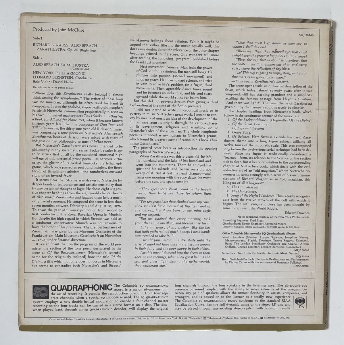 Schallplatten: Strauss, NY Philharmonic - Also Sprach Zarathoustra LP VG+ – Gebraucht aus Neuchâtel von Deivid2 3