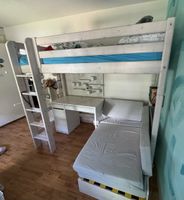 FLEXA Hochbett mit Schreibtisch & Schlafsofa