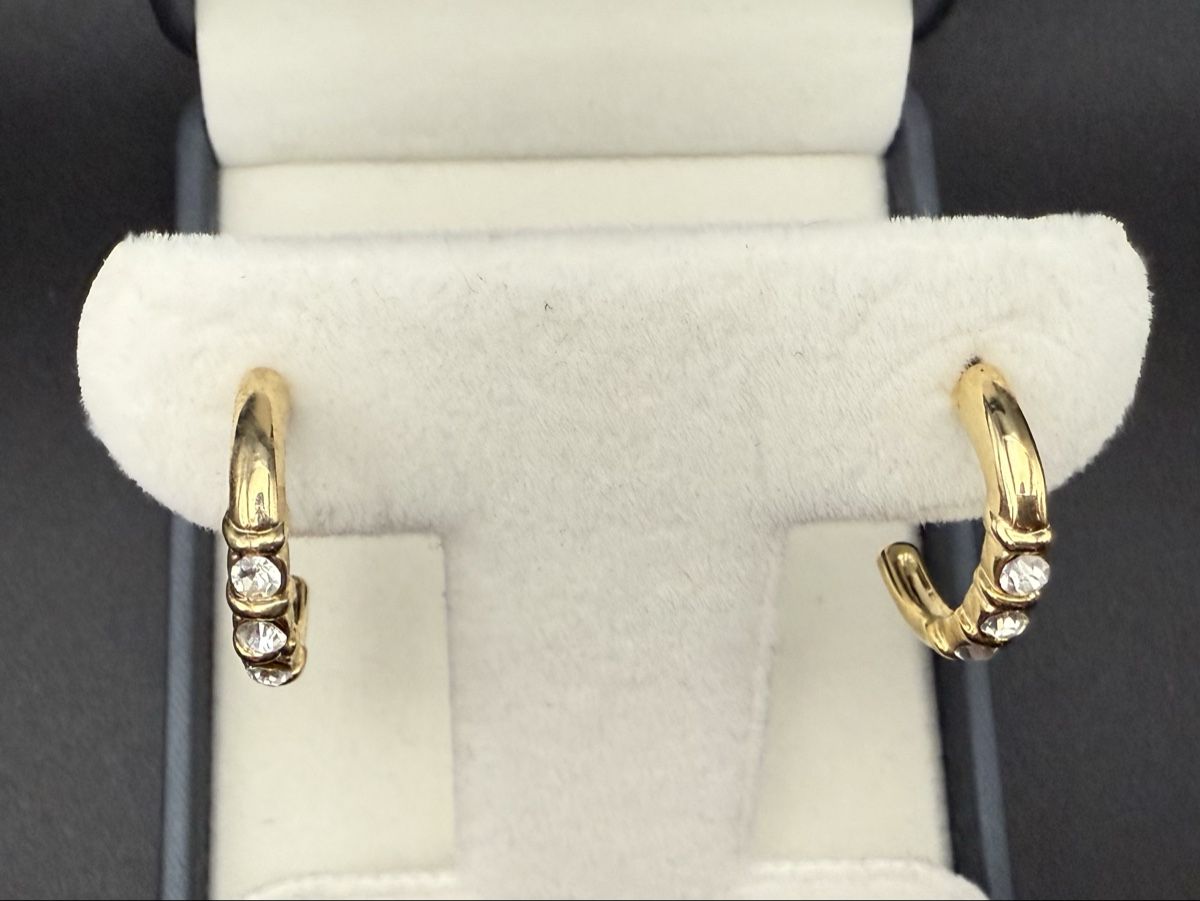 Ohrringe & -stecker: Elegante Goldfarbe Ohrringe mit Strasssteinen – Gebraucht aus Lamone von LaCantinaMagica 5