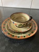 Handbemaltes Keramik Gedeck, Vintage, Top Zustand!
