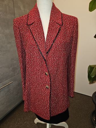 St. John Collection Blazer rot schwarz Grösse 40 US 14