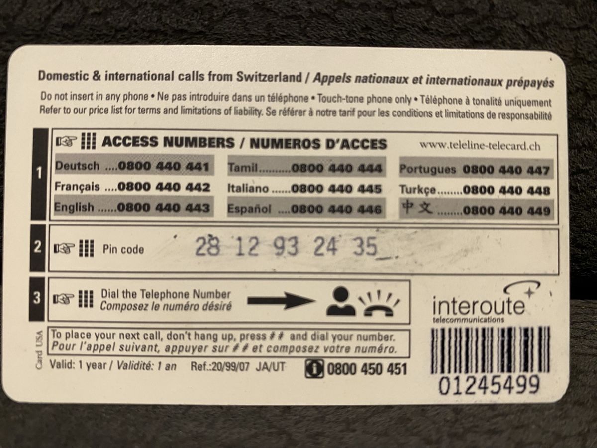 Schede telefoniche: Teleline – Usato da Lausanne venduto da babacard10 1