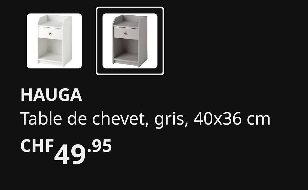 Ikea Comodini: Table de chevet Ikea Hauga - table de nuit – Usato da Crans Montana venduto da ser_mps8 2