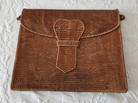"Very Vintage" spezielle Clutch ?Museumsstück? Echsenleder