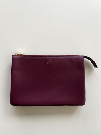 Céline Trio Clutch in plum