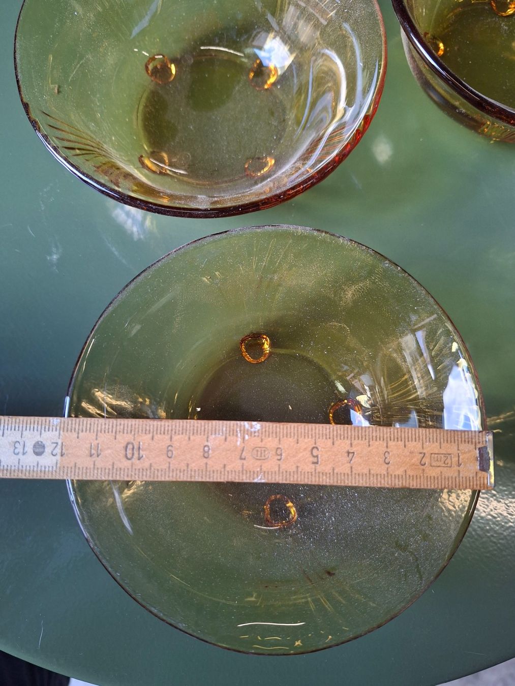 Coupes: 6er Set Glasschalen bernsteinfarben mit Rillenmuster – D'occasion à Schaffhausen par meteor7 3