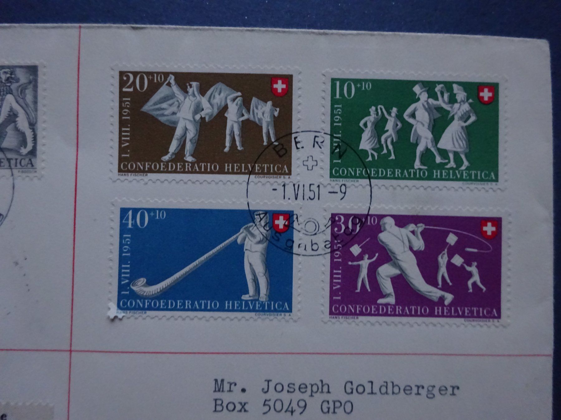 Alle Briefmarken: 1951 Pro Patria FDC – Gebraucht aus Appenzell-Steinegg von adi1975 2