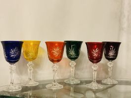 VINTAGE BLEIKRISTALL WEINGLÄSER MIT SCHLEUDERSCHLIFF