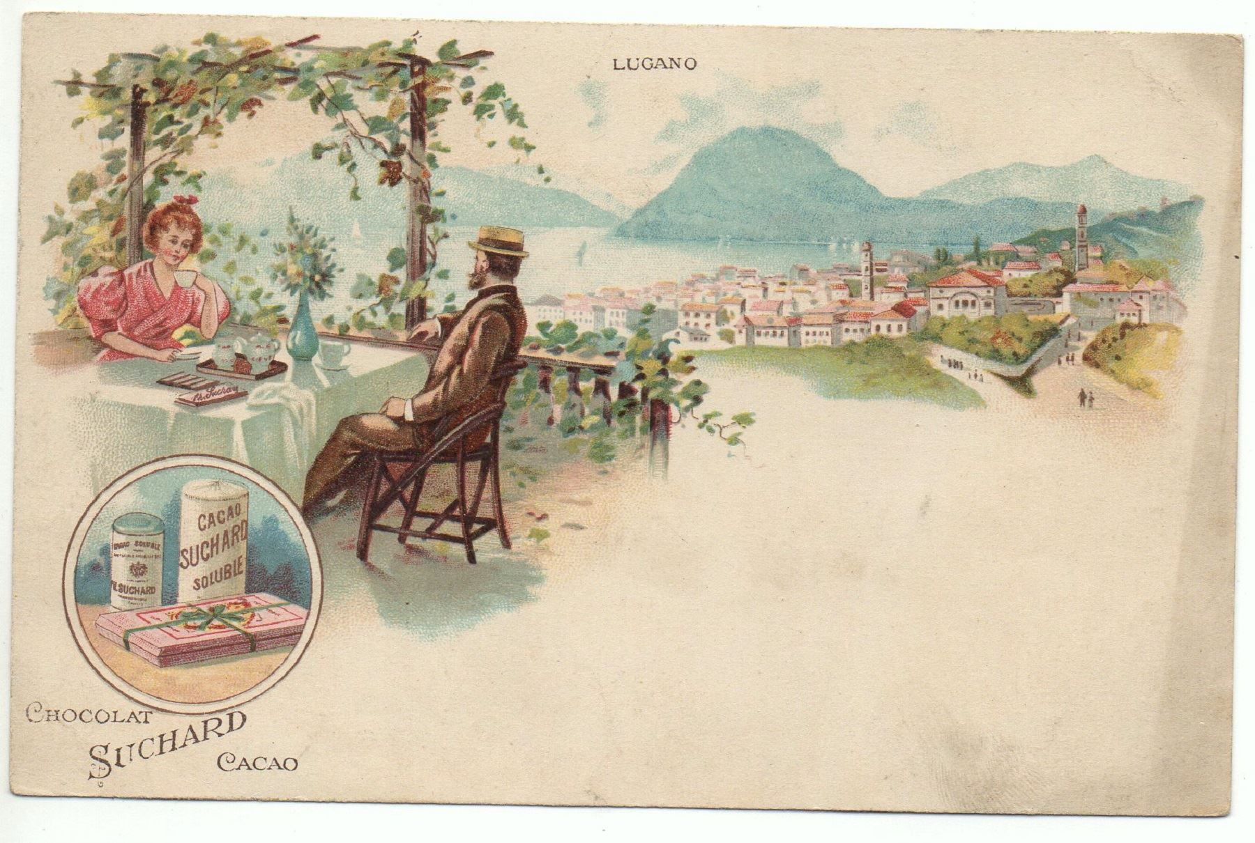 Ansichtskarten: LITHO Chocolat Suchard LUGANO – Gebraucht aus Jona von philajona