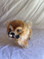 Steiff Stoffhund Peky mit Knopf und Fahne gut erhalten