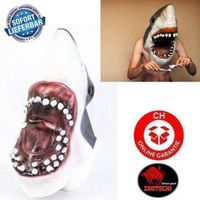 🦈 Weisser Hai Maske aus Latex Halloween Fasnacht Kostüm