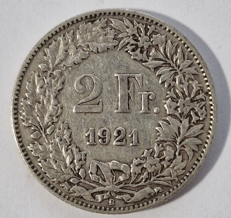Tutti le monete: 2 Franken 1921 Schweiz Silber – Usato da Mitlödi venduto da Raphy1996